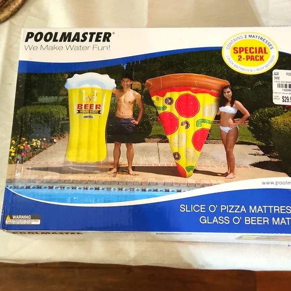 2 pack of pool rafts...1 pizza raft and one beer raft. Still in box, never open - Picture 3 of 6